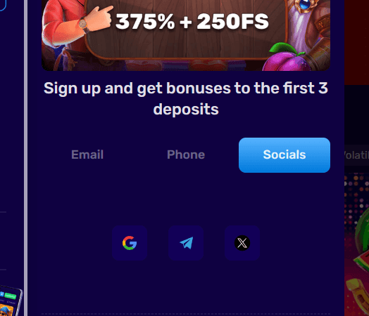 Registration through social networks and messengers